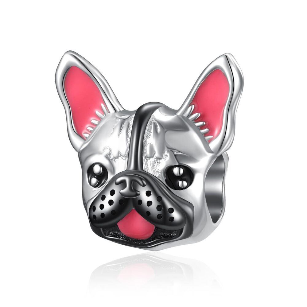 7763 925 Sterling Silver Charms for Bracelets Dog Animal Beads Heart Dangle